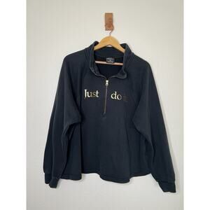 Nike Women's Cropped Half Zip Pullover Sweatshirt Size 1X Just Do It